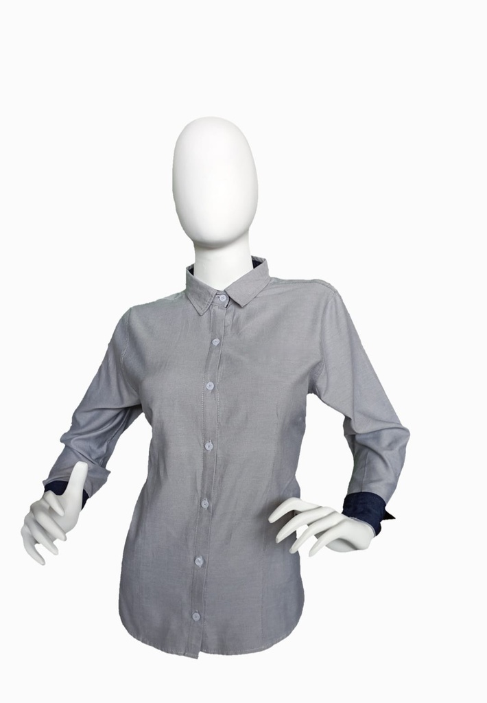 Blusa Eje Dama Manga Larga Oxford.