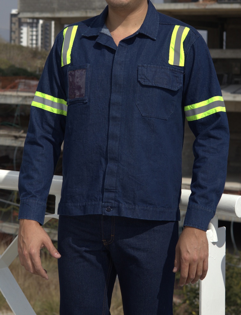 CAMISOLA ML REFLEJANTE MEZCLILLA 10 Oz